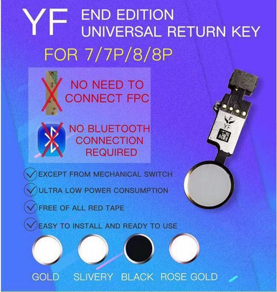 Sostituzione YF End edition Universal Home Button Flex Cable con funzione completa tranne touch ID per Apple iPhone 7 7plus 8 8plus DHL gratuito