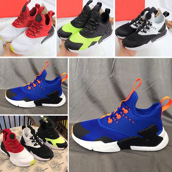 

Nike Air Huarache Дети Huarache кроссовки обувь для мальчиков Грили аутентичные все белые детские тренеры Huaraches спортивные кроссовки размер 28-35