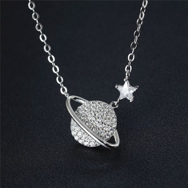 

new 925 sterling silver pendant fashion personality design zircon clavicle chain wild jewelry female