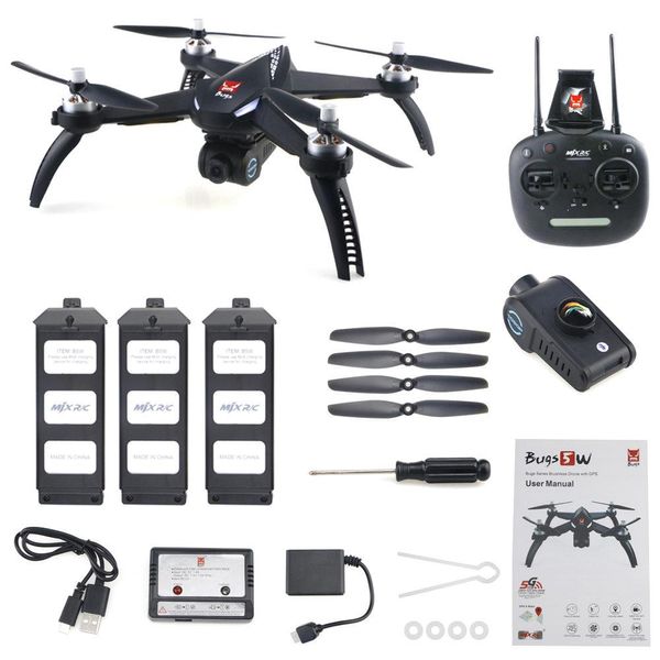 MJX Bugs 5 W B5W 1080P FHD 5G WIFI FPV Quadricottero RC con Gimble GPS a un asse Seguimi Modalità RTF - Tre batterie