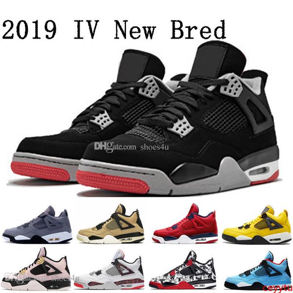 

2019 new bred fiba 4 4s iv what the cactus jack laser wings mens basketball shoes denim blue eminem pale citron men sports designer sneaker