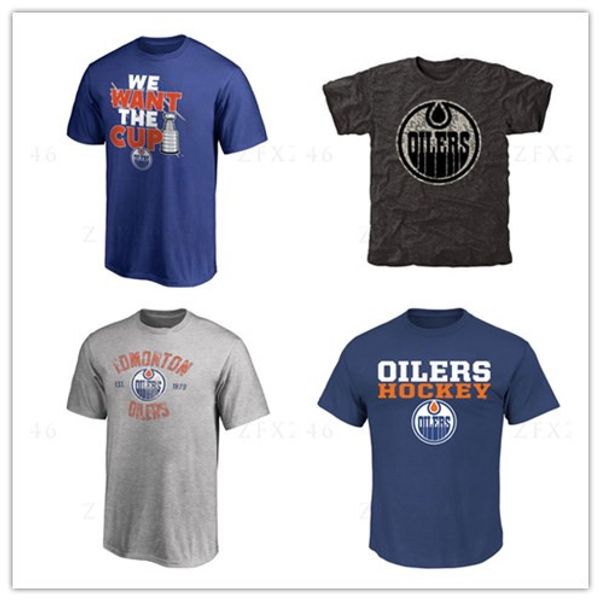 

edmonton oilers t-shirts hockey jerseys 2019 men's sports fans tees blue orange black brand ourdoors shirts printed logos