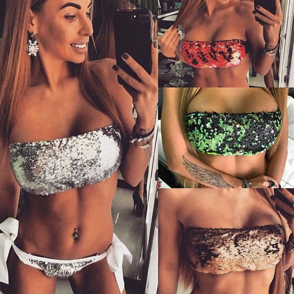 

wrapped chest bikini women's two-piece set split bikini swimsuit sequins ab side sequins swimsuit high quality, White;black