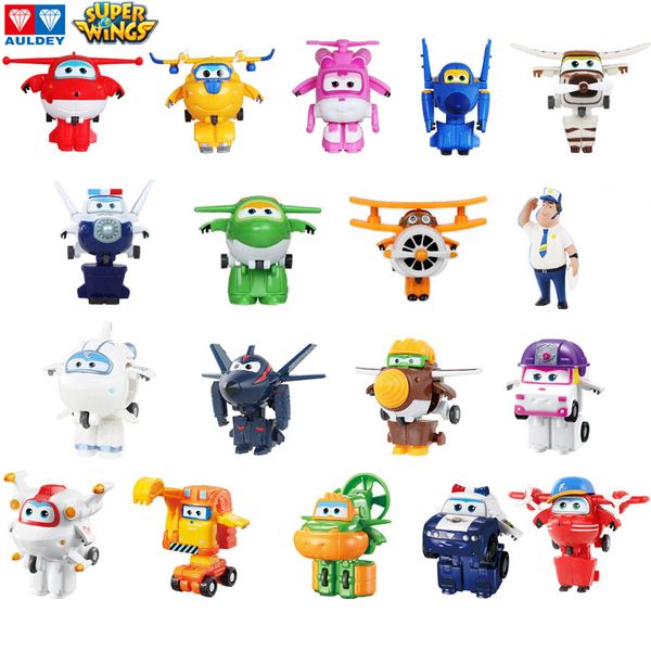

auldey super wings mini figures robots 19 characters single transforming airplane animation toys kids boy girls christmas gifts 3t