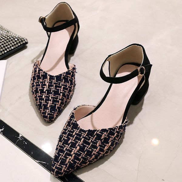 

2020 summer women sandals ladies ankle strap shoes women's fashion casual footwear pumps female mid heel leisure lattice shoes, Black