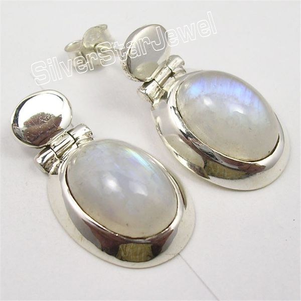

silver amethysts malachite labradorite big chunky new studs earrings 2.6cm