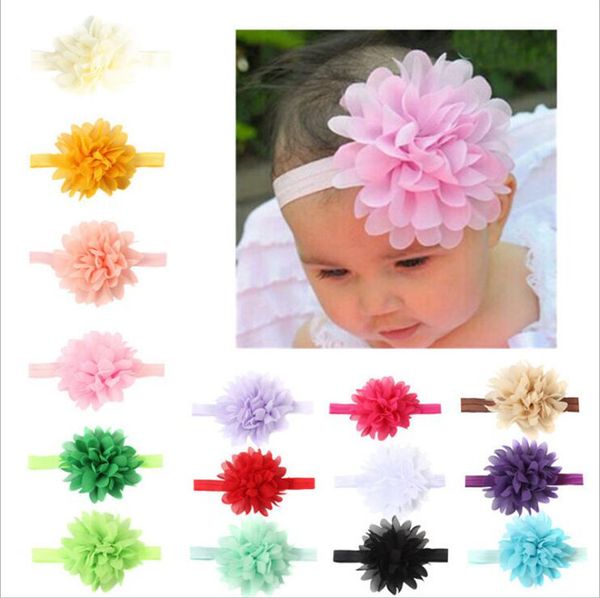 

soft elastic baby headbands 15 colors baby kids bows headband cotton hair accessories hair bands baby headband flowe fj12, Slivery;white