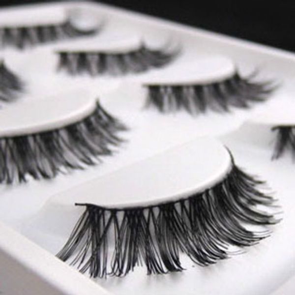 

5 pairs lot black soft long messy cross false eyelashes natural makeup extension