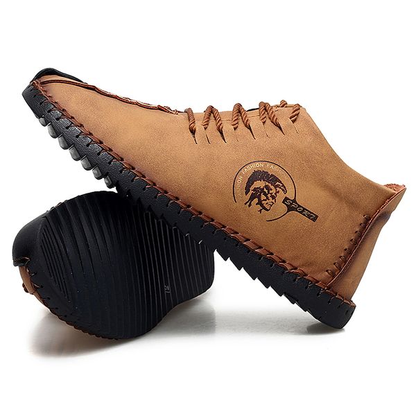 

38-47 casual shoes men brand comfortable 2019 fashion shoes men leather, Black