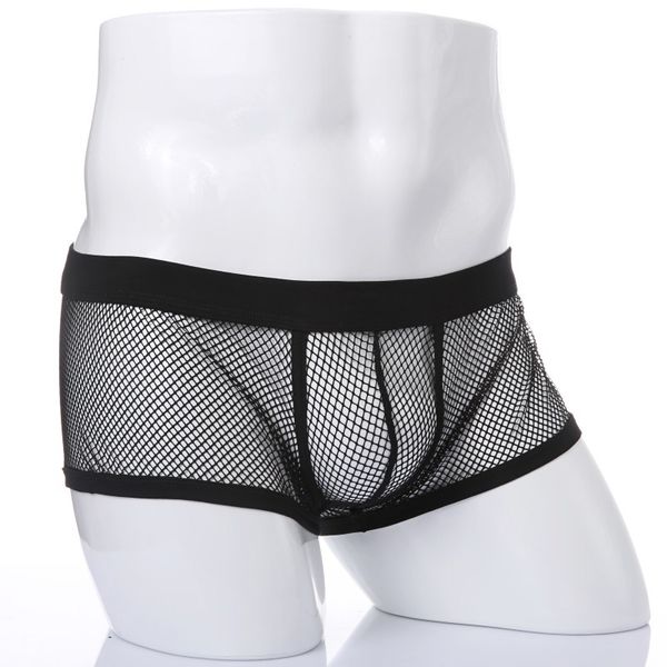 

black white mens boxers shorts transparent mesh see through erotic underpants low rise man underwear lingerie trunk