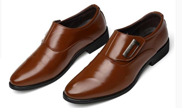 

men's shoes in spring and autumn low heel pointed end@20, Black