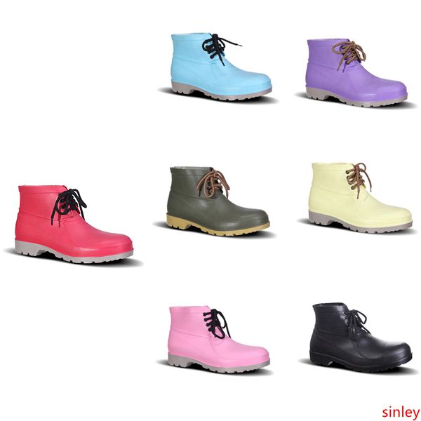 

2020 no-brand design rain boots low labor insurance shoes steel toe cap black yellow pink red purple dark green men shoes 38-44