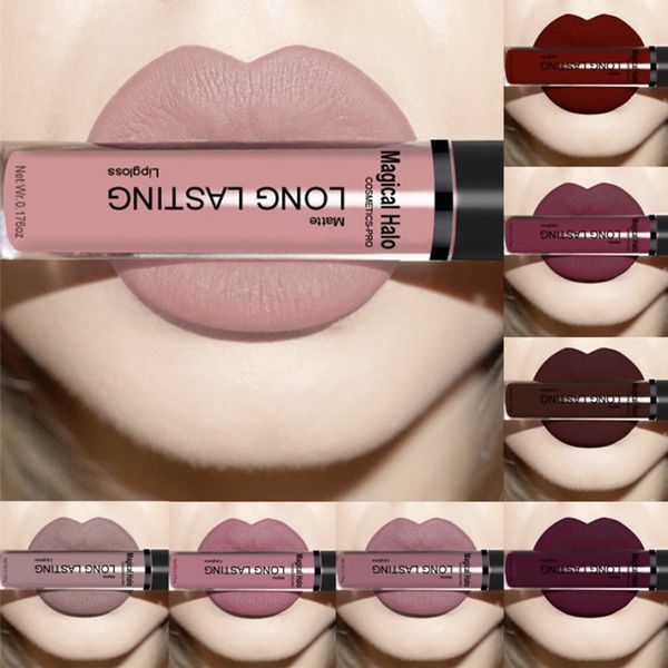 

brand matte liquid lipstick matte waterproof lips makeup cosmetic nude series long lasting lipgloss lip gloss tint