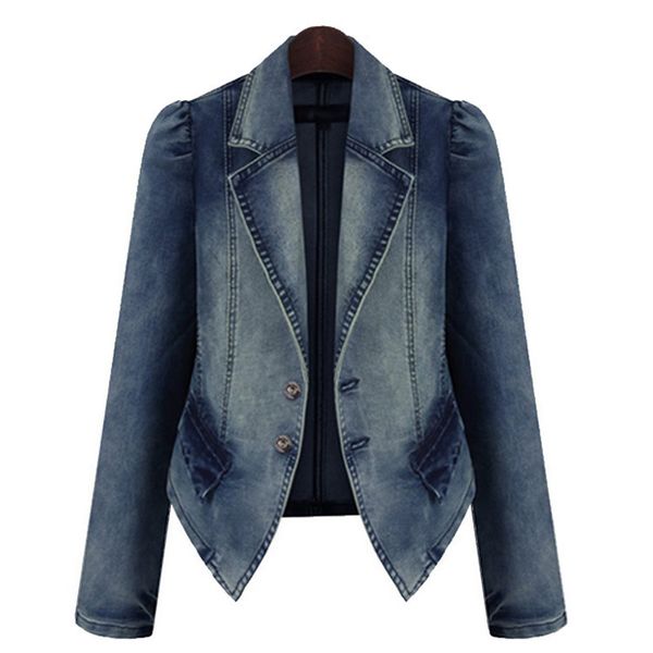 

plus size 4xl 5xl blue bomber short denim jackets streetwear stretch jeans jacket casual jaqueta long sleeve coat female, Black;brown