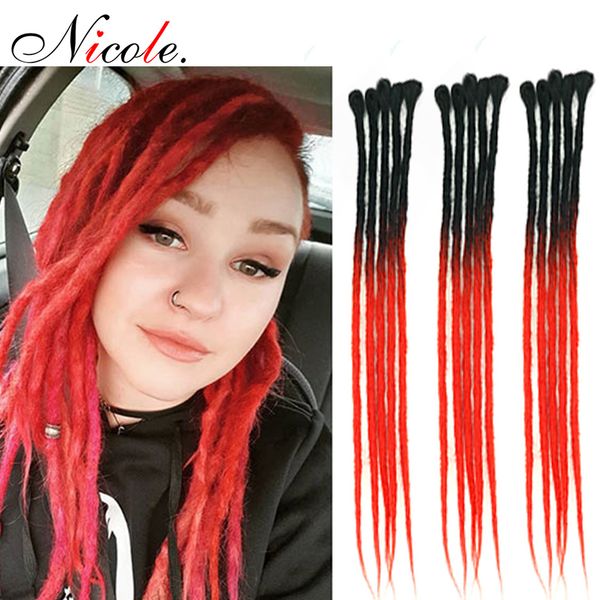 

nicole handmade dreadlocks hair expression for women and men kanekalon handmade dreads ombre red braiding hair crochet braids hairstyles, Black