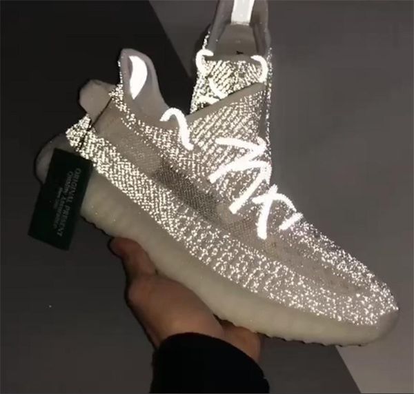 

kanye west static v2 ef2367 ef2905 white all reflective 3m mens womens outdoor running shoes sports sneakers with box authentic