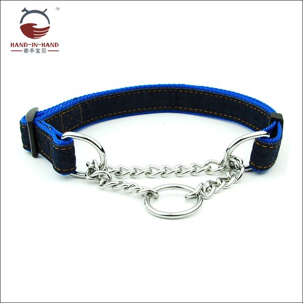 

dog collar large dog pinch quick release choke denim nylon collar