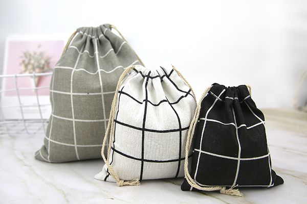 

gird linen gift bag 9x12cm 10x15cm 13x17cm pack of 50 birthday party wedding candy sack jewelry drawstring pouch, Pink;blue