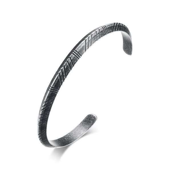 

vintage totem style viking bracelet & bangle retro stainless steel bracelets for women men pulseras hombre jewelry b-285, Black