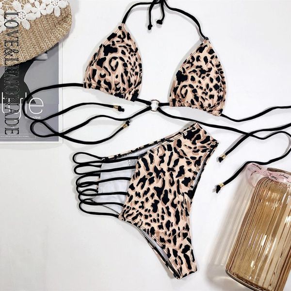 

love & lemonade cut out lace-up bra two-pieces women's swimsuit bikini lmsw45
