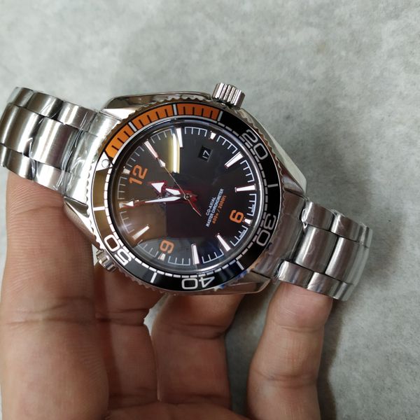 

2019 hot sale Ocean Black Dial Co-AXIAL Sea Master Stainless steel Black Date Ceramics Original buckle buckle Men's Wristwatch free shipping