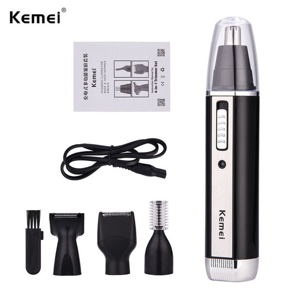 

kemei 4 in 1 rechargable ear nose trimmer clipper electric shaver razor beard face eyebrow sideburns trimmer facial hair removal