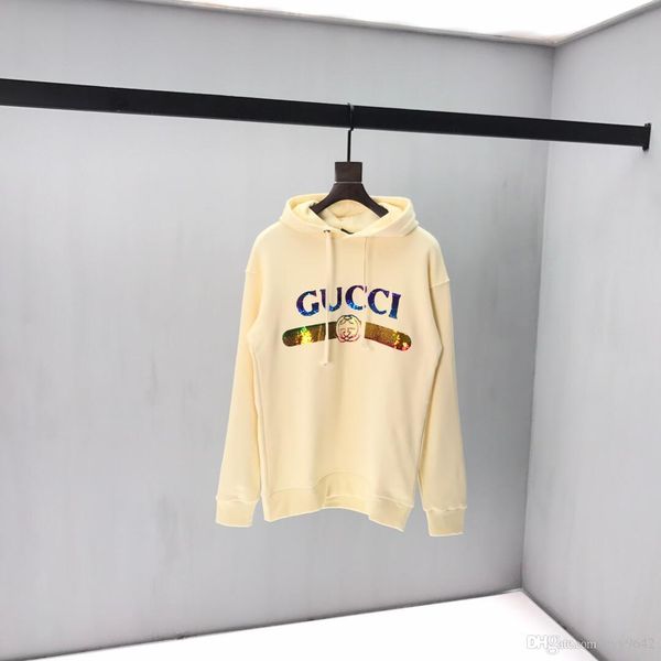 

19 autumn winter new men's and women's sweater jacket round neck cotton fabric zipper hooded panel embroidery high density technol, Black