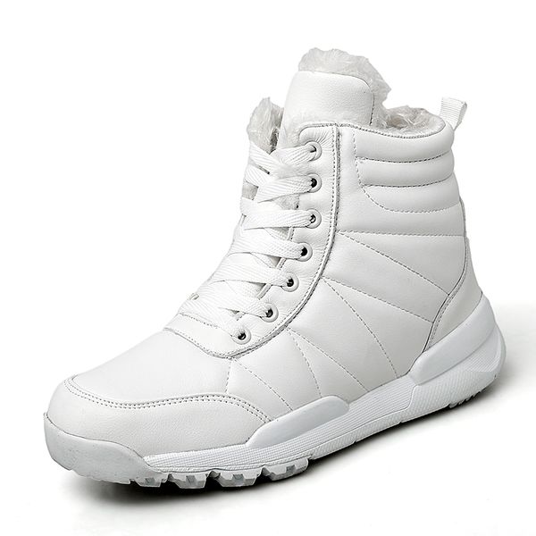 

lemai женские сапоги не скользят кожаные туфли женские популярные удобные зимние ботинки плюшевых снегоступы прочный подошва, Black