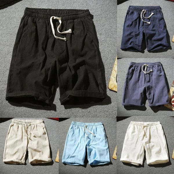 

men shorts summer fashion new arrived baita flax cotton short flax sweat comfortable chino large straight shorts m-5xl, White;black