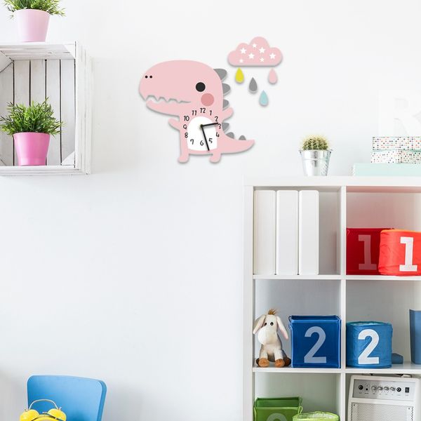 

3d dinosaur time clock cartoon animal clock for children study bedroom decor creative dinosaur 3d stickers time educational toys