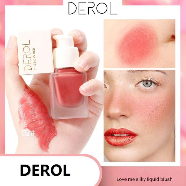 DEROL Líquido Blush 6Colors Cheek Blush Matte impermeável Longa Duração Batom fácil de usar para o escritório Causal usar maquiagem