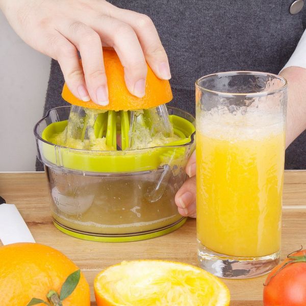 

4 in 1 manual juicer multifunctional lemon squeezer orange citrus juicer with built-in measuring cup vegetable fruit hand