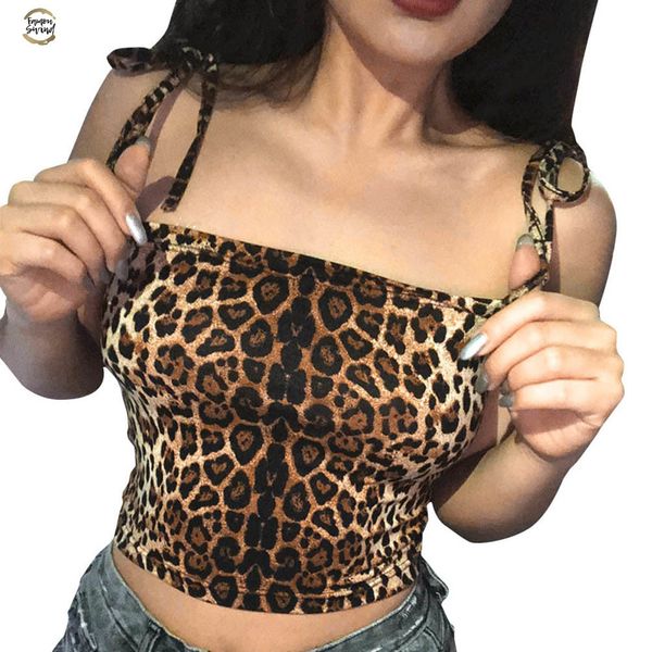 

women summer beach tank leopard print vest halter strip blouse cover up crop camisole for women, White