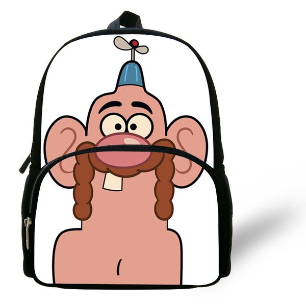 

12inch small cute cartoon bags for kids baby uncle grandpa backpack for boys girls