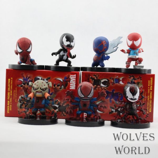 

animation toy movie 7 q-version spider man boxed handmade dolls