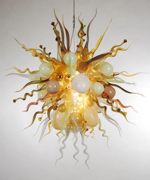 

chihuly style art glass blown glass chandelier modern crystal hanging glass chain chandelier light turkish lamps