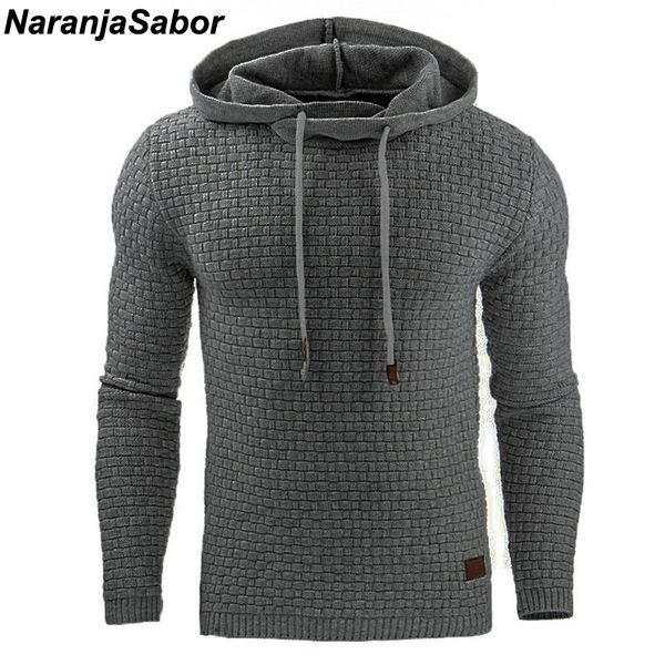 

naranjasabor 2018 autumn men's hoodies slim hooded sweatshirts mens coats male casual sportswear streetwear brand clothing n461, Black