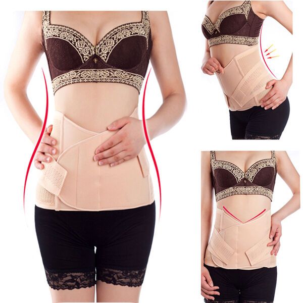 

women v-belt adjustable tummy waist control body shaper slimming shaper belt girdles firm postpartum trainer fitness shapewear, Black;white