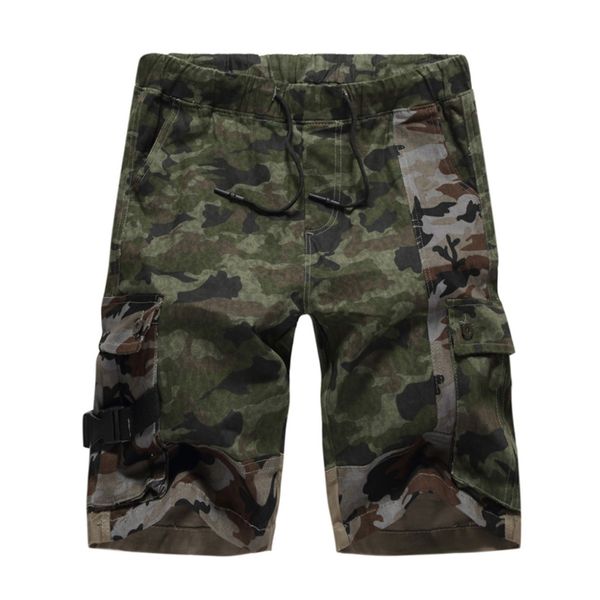 

men's outdoor hiking camping tent camo shorts tactical cargo overalls large plus size button pocket dropship#0509, Brown;gray