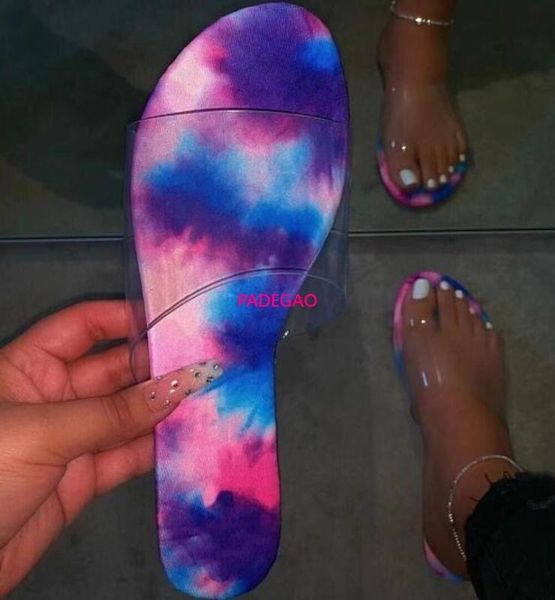 

new spring/summer star print graffiti beach flip flop outdoor women/ladies with sandals transparent pvc non-slip slippers 2020, Black