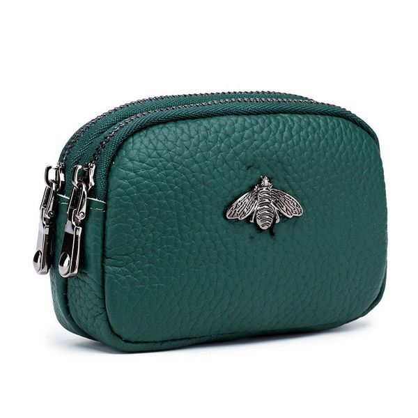 

2020 spring new small purse leather cute female coin bag double zipper new coin purse mini foreign trade coin bag