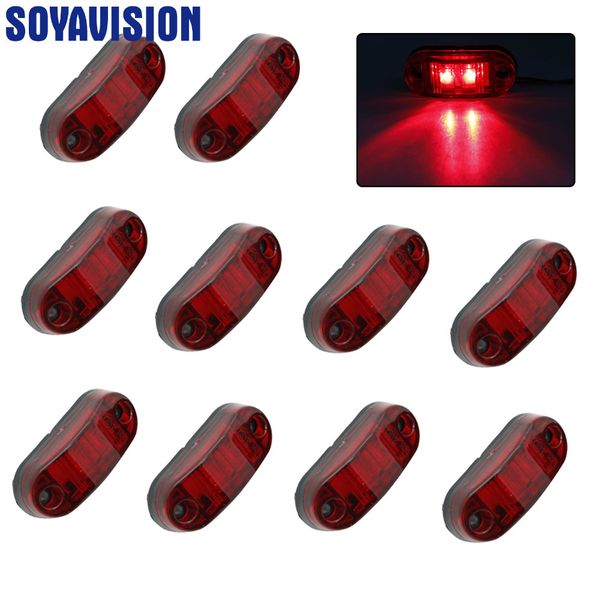

10pcs 10v-30v led car side marker tail light amber red white trailer truck lamp car bus truck external lights new