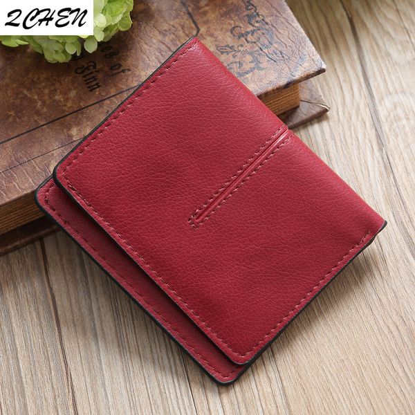 

woman's wallet 2019 new short ladies wallet simple retro old card holder small girl purse r price soft skin 574, Red;black