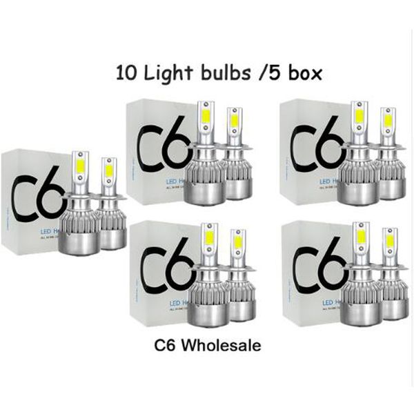 

c6 wholesale car lights bulbs h7 led h4 9003 hb2 h11 led h1 h3 h8 h9 880 9005 9006 h13 9004 9007 auto headlights 12v light