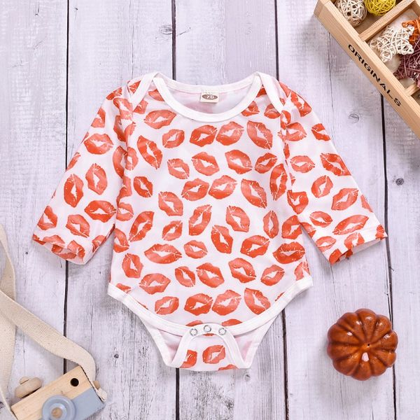 

children baby fashion casual all-match mouth pattern round collar long sleeves romper, Blue