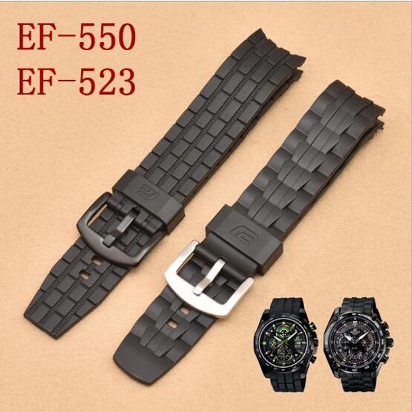 

compatible with cao kaou eidfice series watch strap model ef-550 rubber resin strap, Black;brown