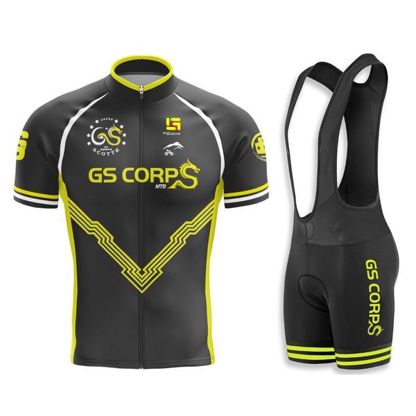 

summer short sleeve cycling jersey bib shorts mtb bicycle clothes strap maillot ropa ciclismo 9d gel pad, Black;blue