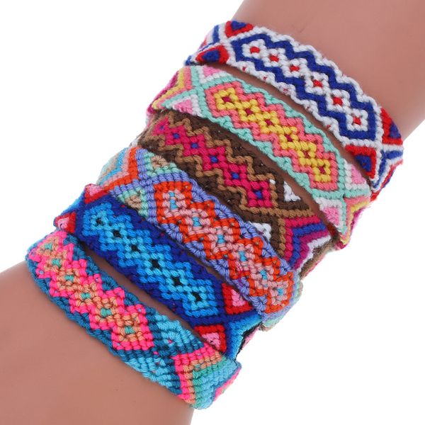 

2019 branded friendship bracelet charm retro handmade bohemian multicolor string cord woven braided bracelets women men, Golden;silver