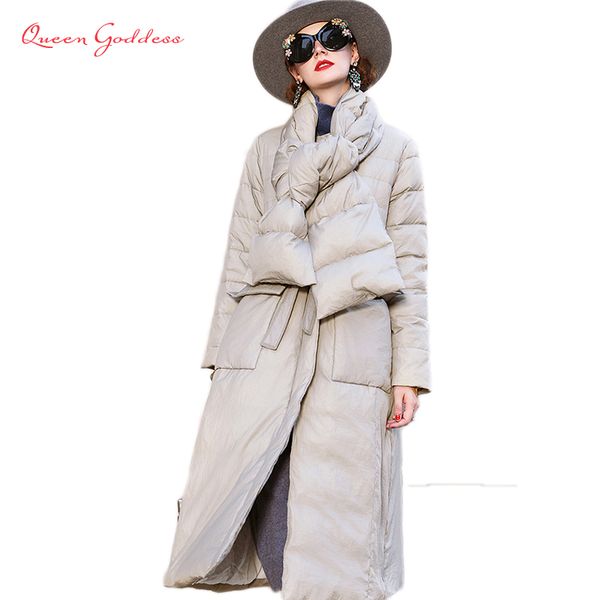 

2020 winterautumn новая мода список женщин длинный пуховик warmelegant ветровки супер longthicken 100% нейлоновая ткань юбка тип, Black