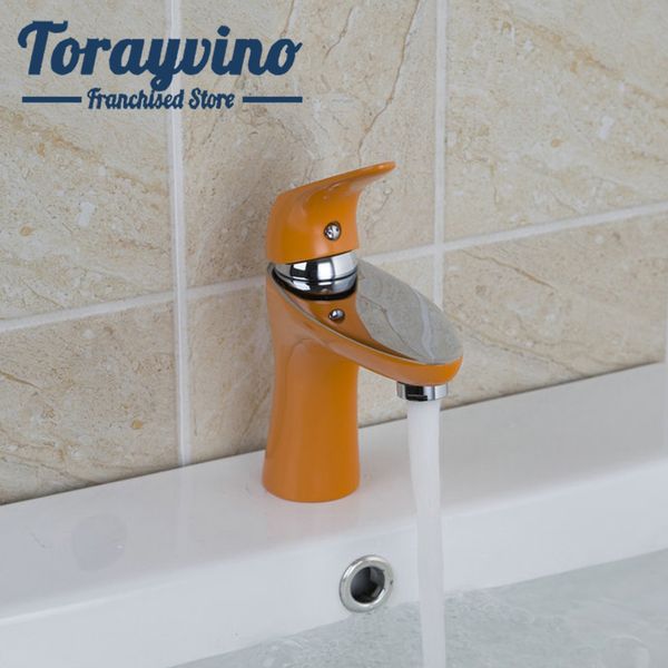 2020 Bathroom Sink Basin Faucets Torneira Short Orange Spray